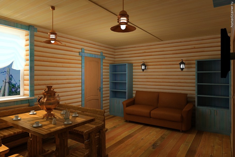 Отделка блокхаусом внутри