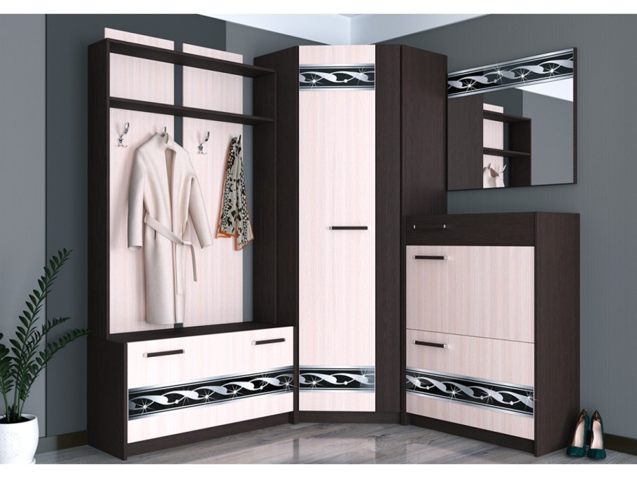 Прихожая "Лира" (1200х2154х500), венге/лоредо