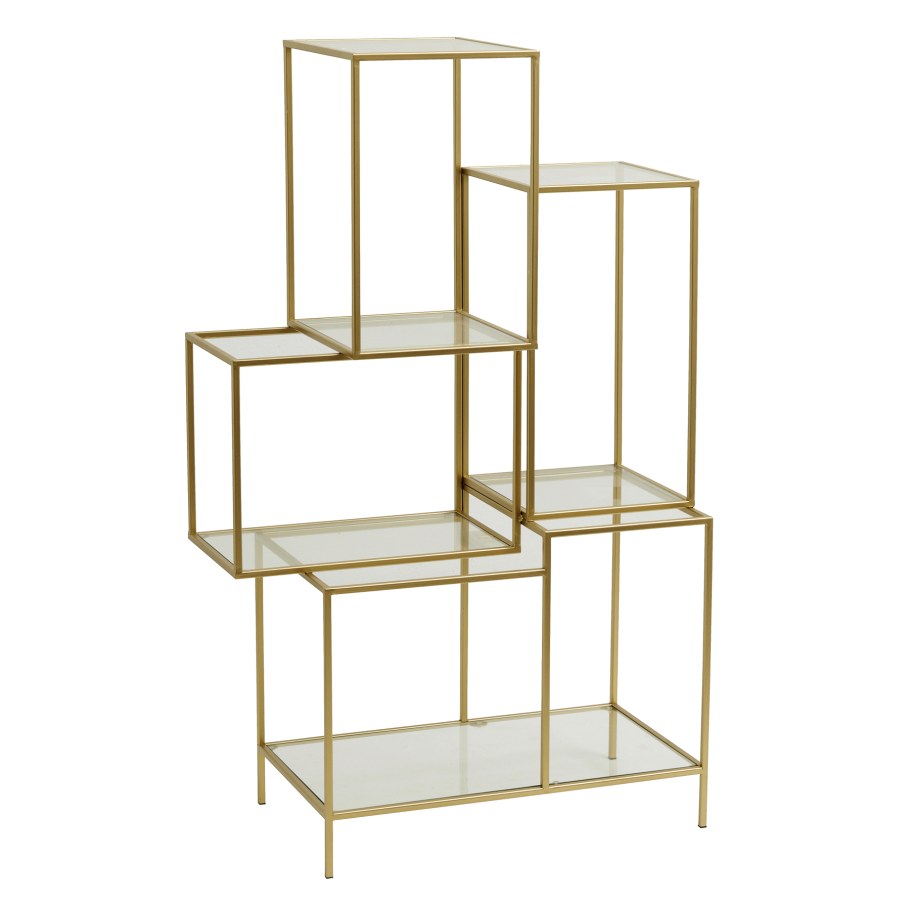 Стеллаж лофт золотой