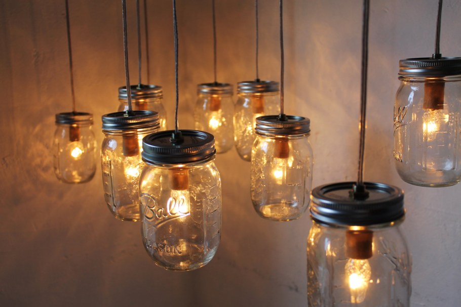 Светильники из стеклянных банок