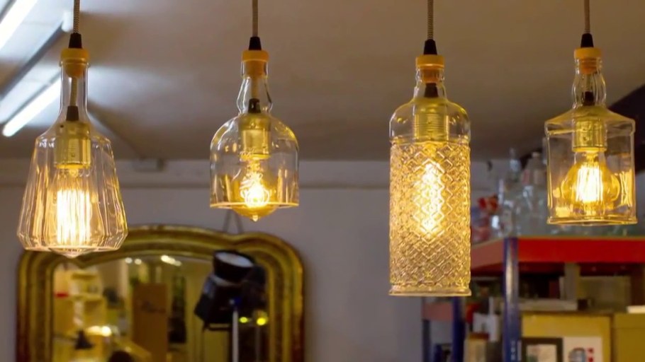 Плафон из бутылки