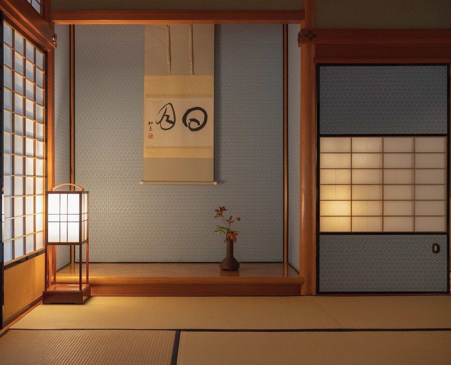 Тясицу чайный домик в Японии внутри