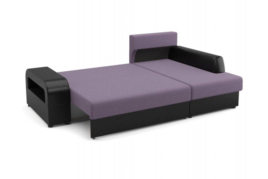 Диван АРТМЕБЕЛЬ Дубай микровельвет черный п-образный