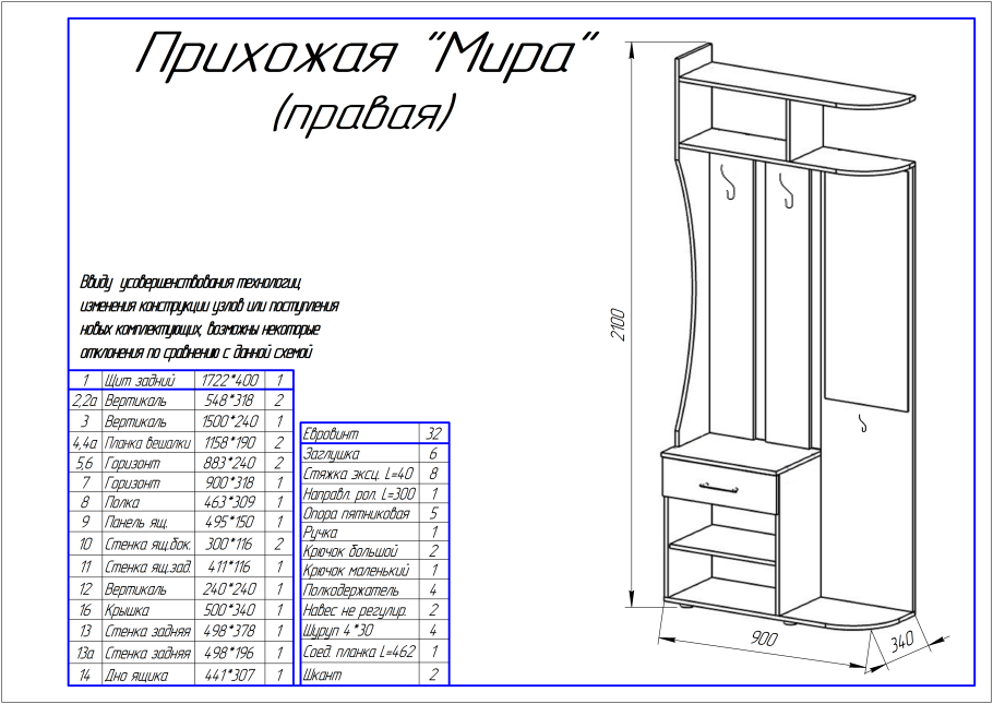 Прихожая "благо 5" б 5.11-5 карамель/беж