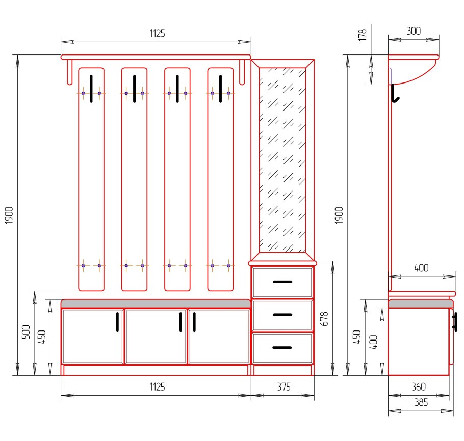 Шкаф-купе "Шанхай 400" (т3)