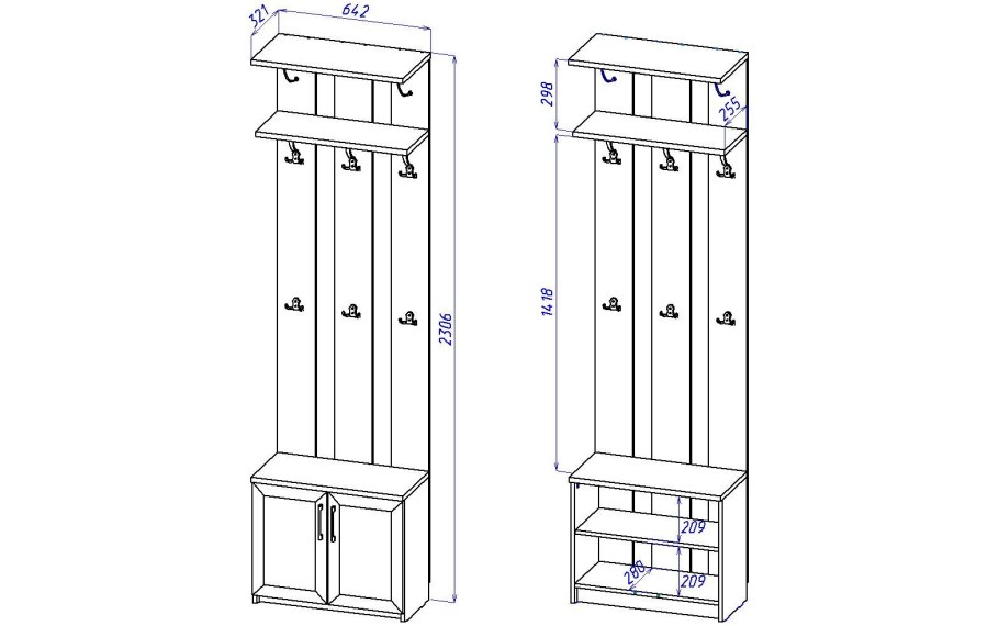 Шкаф распашной Остин 4