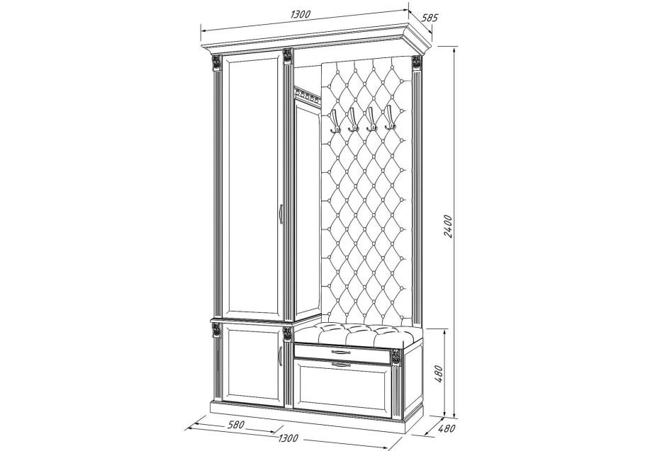 Шкаф в прихожую Размеры