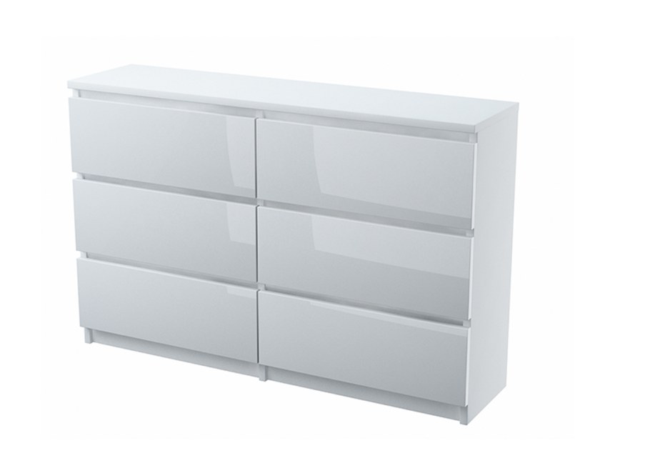 Комод Глосс белый / белый глянец