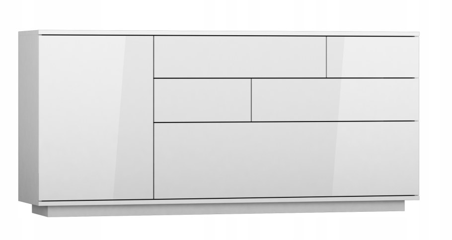 Комод белый с черным глянец