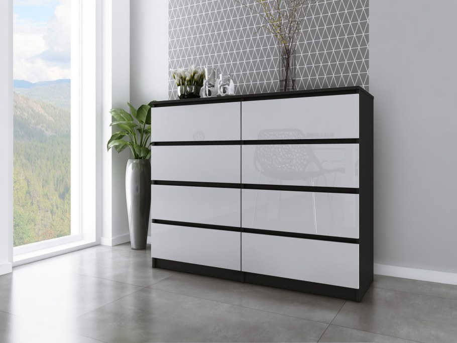 Комод Челси белый глянец дуб сонома