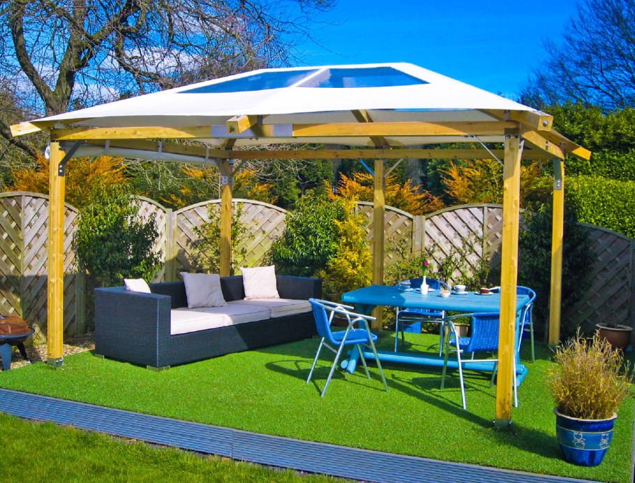 Пергола патио с мангалом