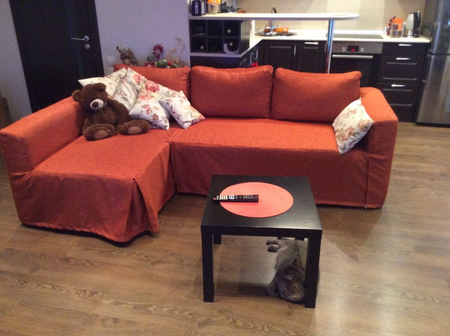 Диван икеа угловой коричневый монстад