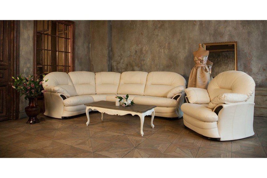 Белый угловой диван