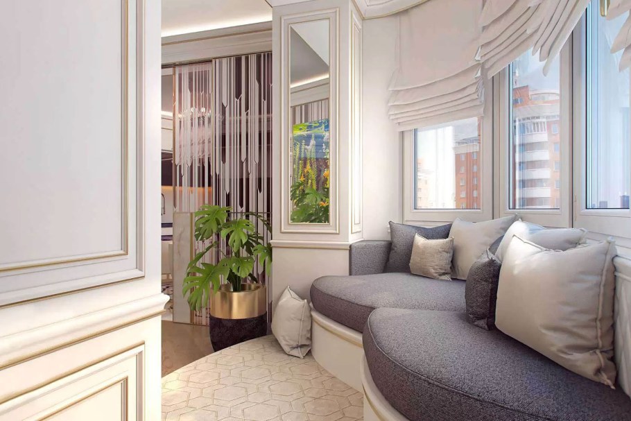 Кухня с панорамным балконом