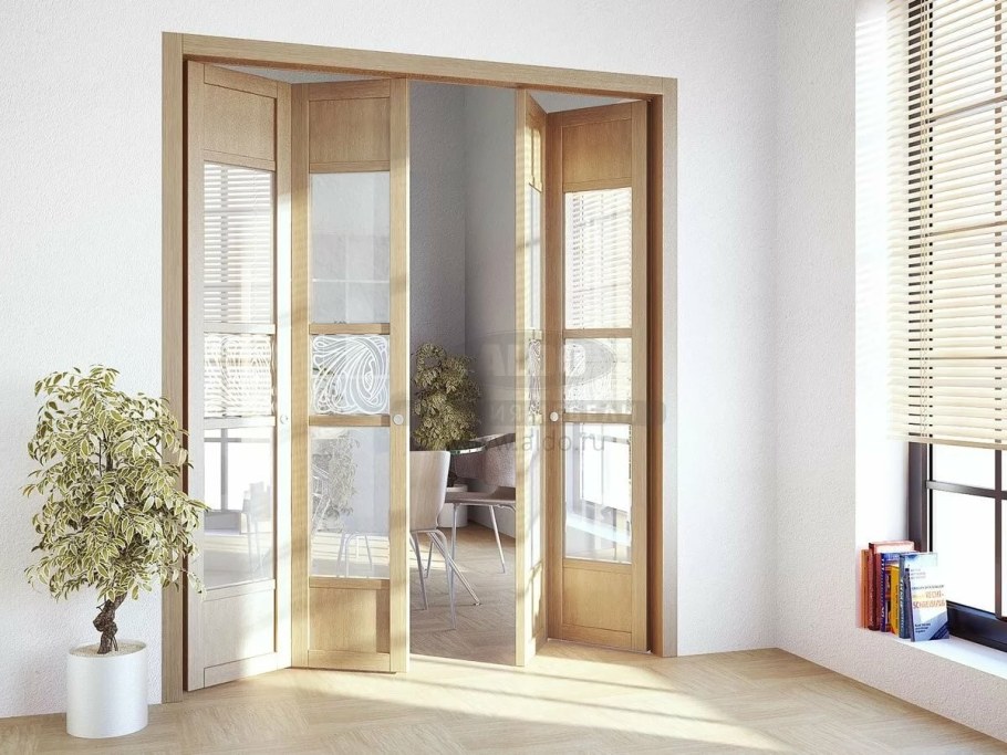 Складные деревянные двери