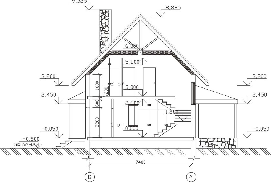 Строительный чертёж пеноблоков