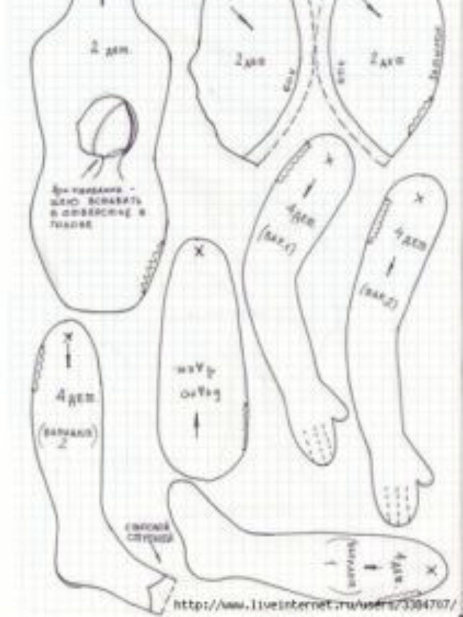 Выкройка кукла Агата Пампина