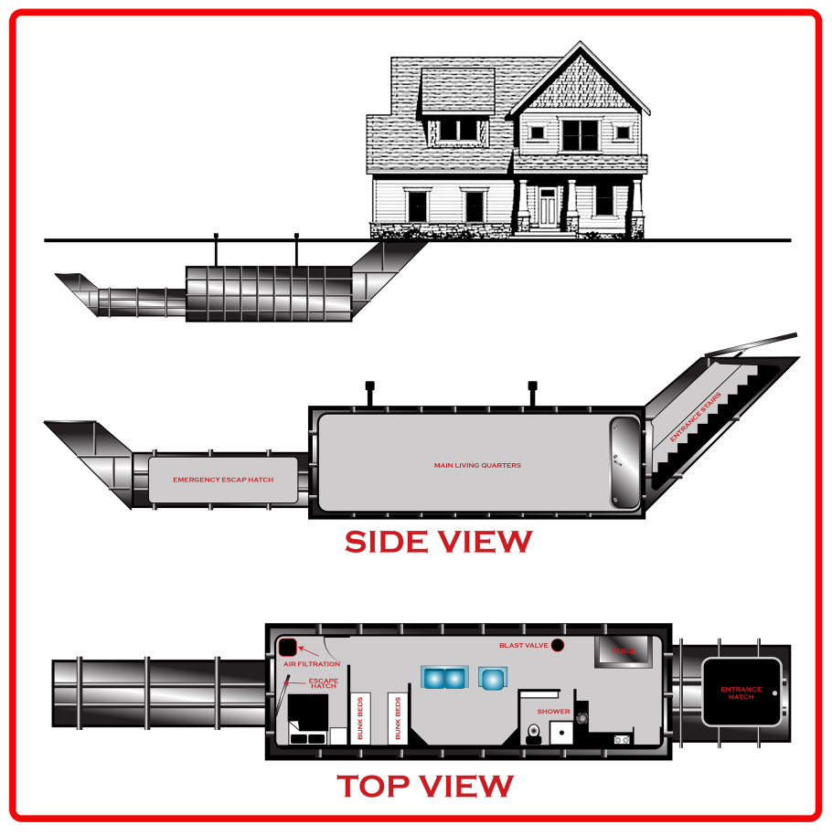 Подземный бункер схема
