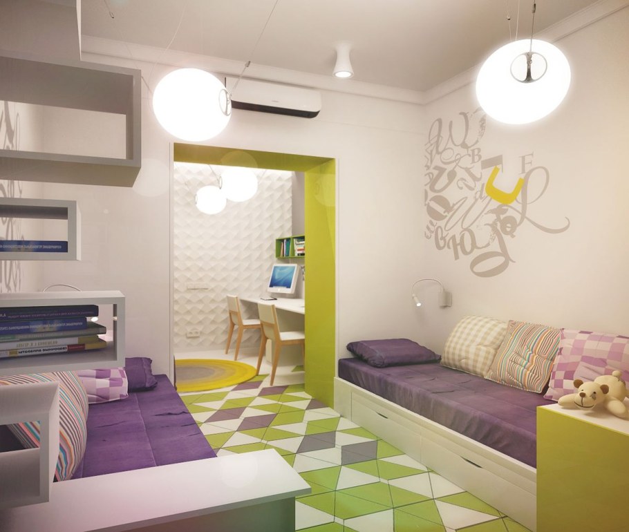 Детская комната для двоих разнополых 20 кв.м