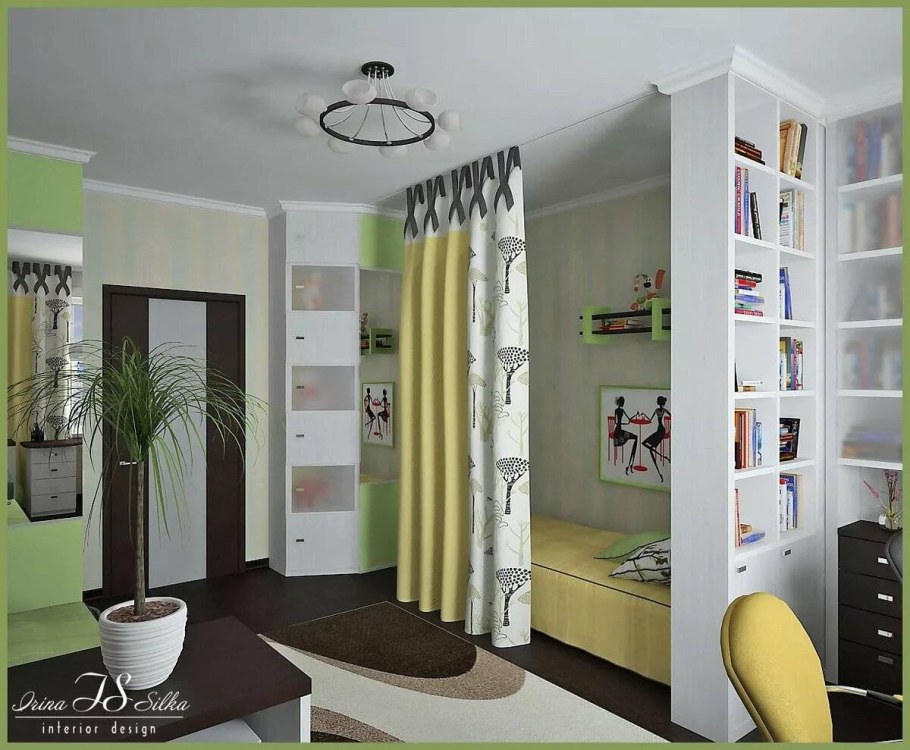 Зонирование комнаты для разнополых детей