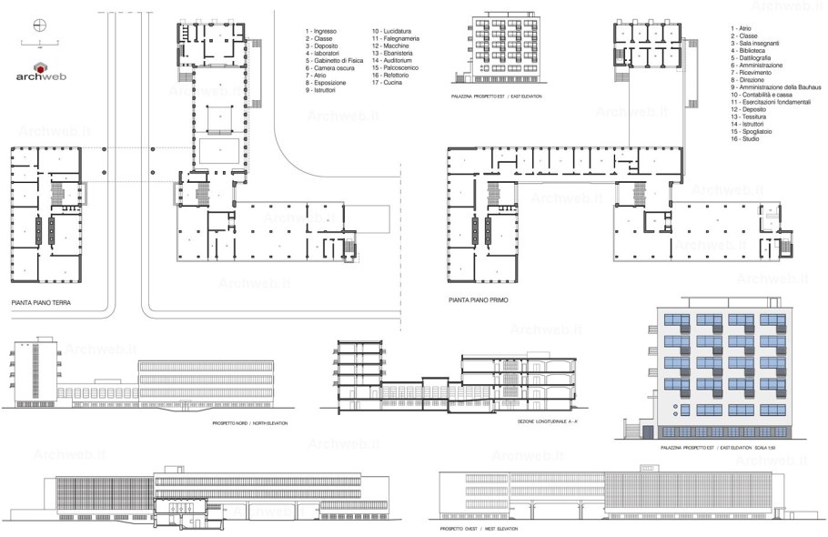 Здание Баухауза в Дессау план