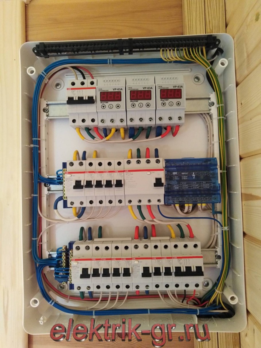 Расключение щита электрического 380
