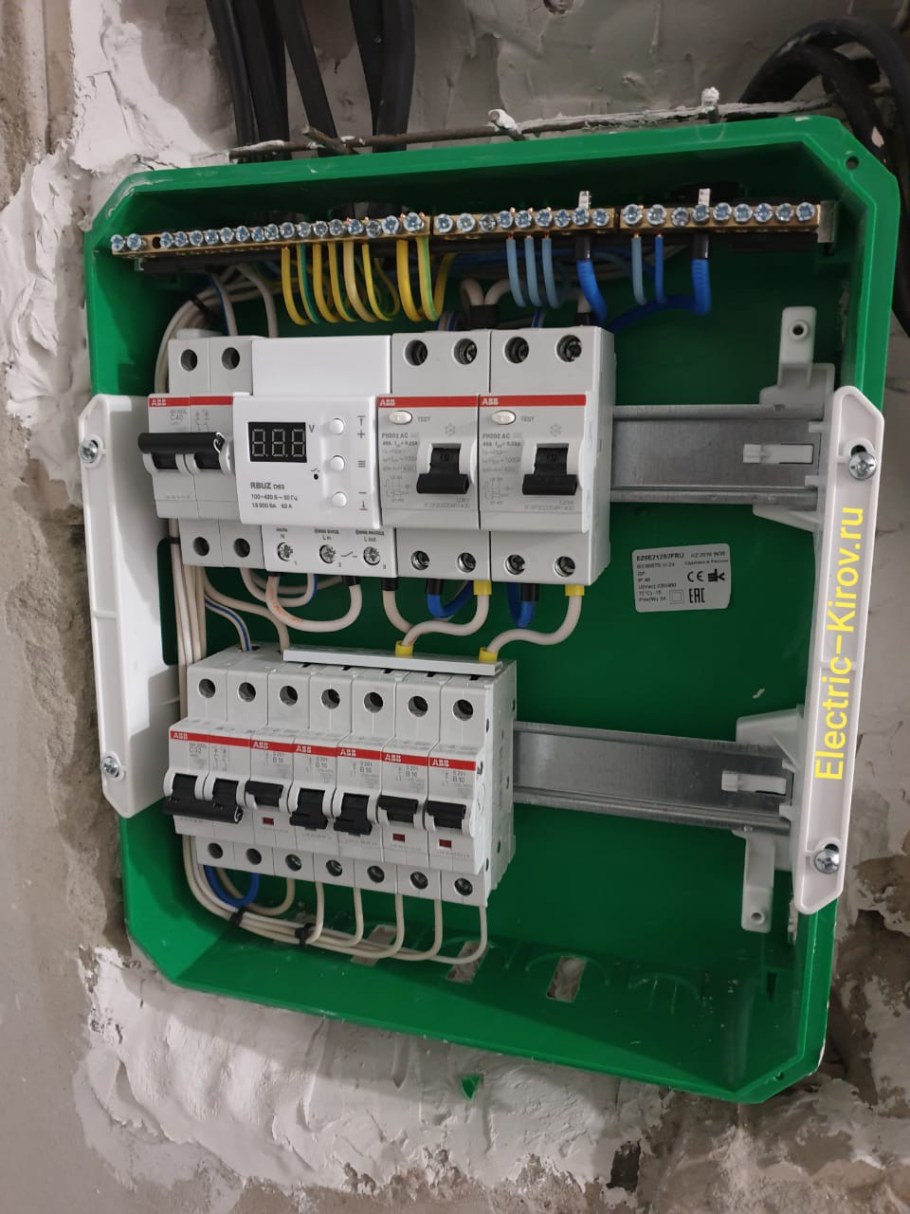 Щиток распределительный 380/220в монтаж