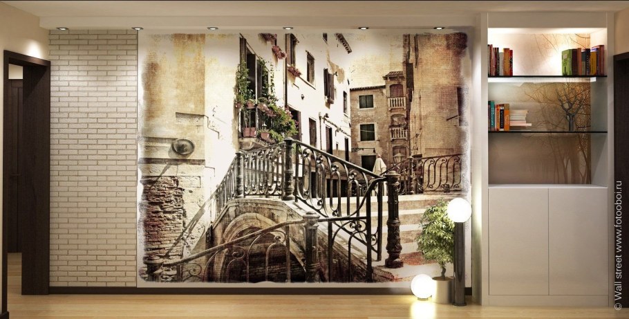 Интерьер коридора в стиле города