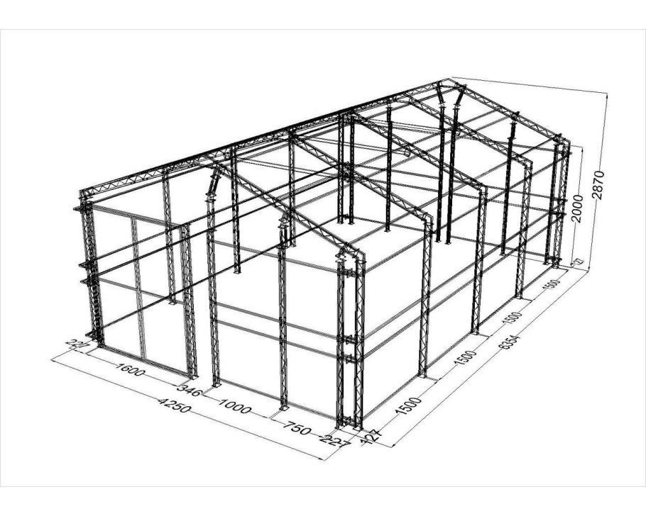 Каркас гаража 6х10 труба 60мм