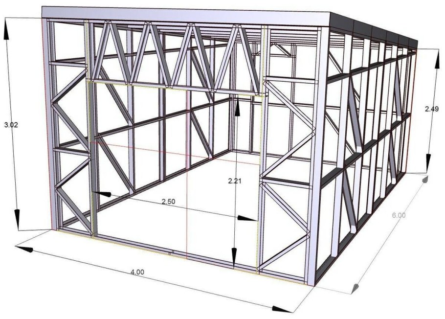 Кровля односкатная конструкция чертёж