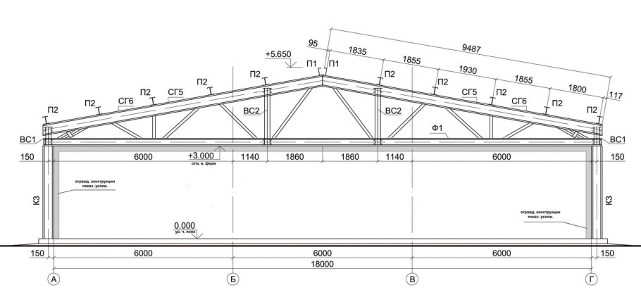 Ворота чертеж 2500х2500 гаражные