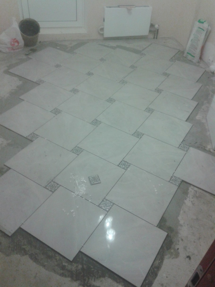 Плитка по диагонали со смещением