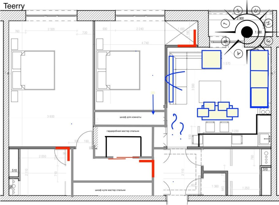 Из двушки в трешку 70 кв перепланировка