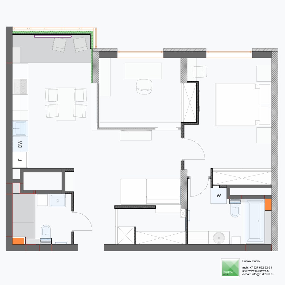 План перепланировки двухкомнатной хрущевки
