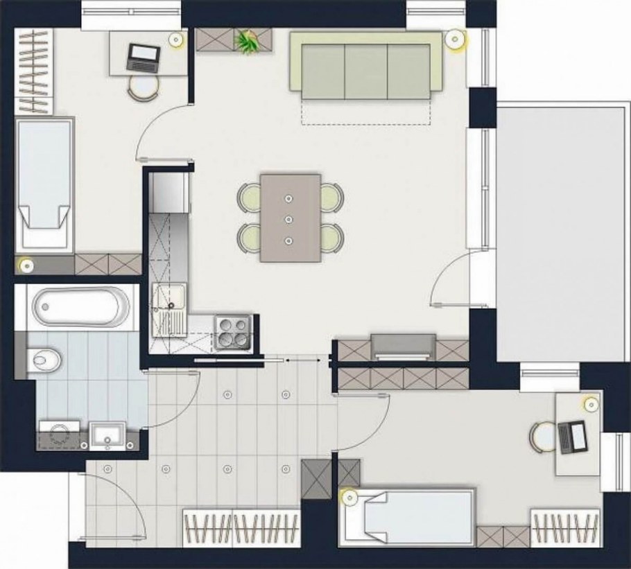 Трешка 75 кв м планировка