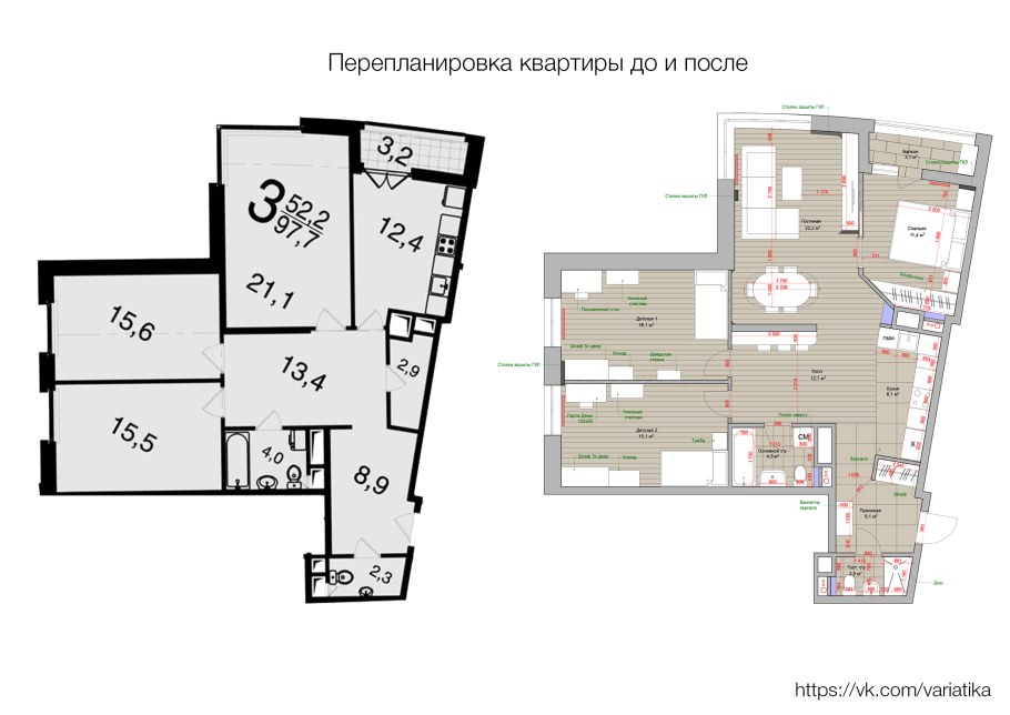 Пик евродвушка перепланировка