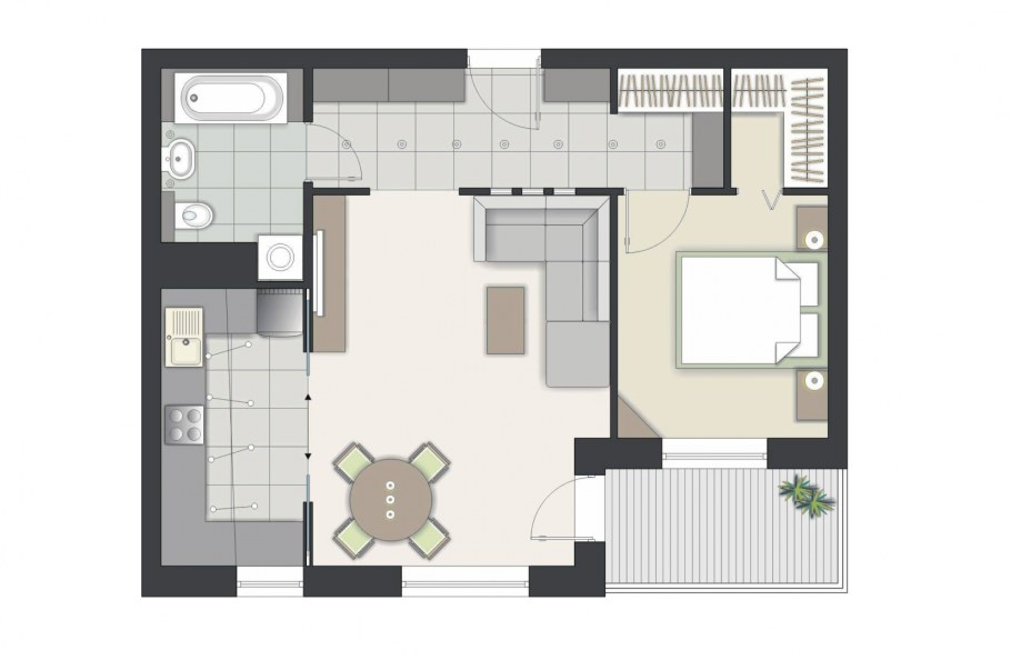 Перепланировка трехкомнатной хрущевки в кирпичном доме 54 кв
