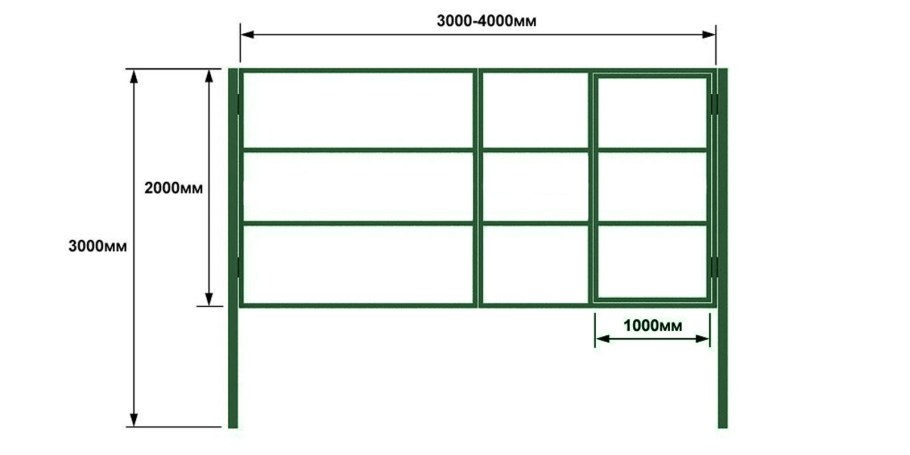 Ограждение 3000х2000 чертеж бетон