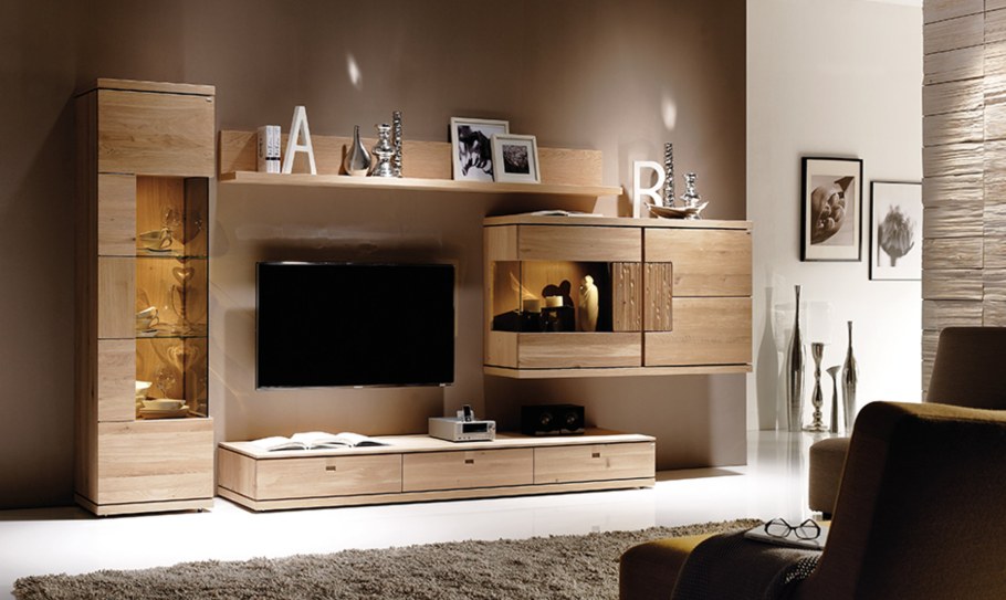 Современные гостиные из дерева