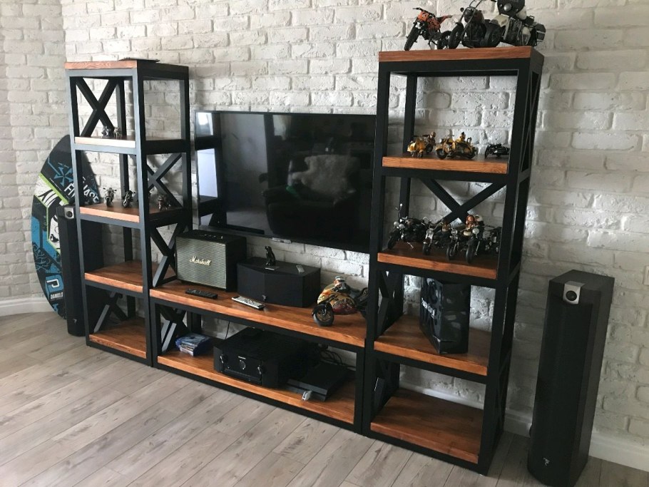 Тумба ТВ металл дерево лофт