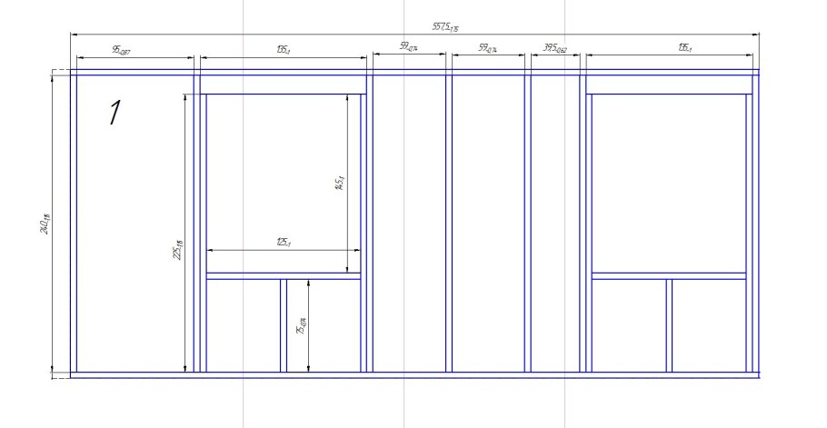Чертеж каркасной стены 3х6