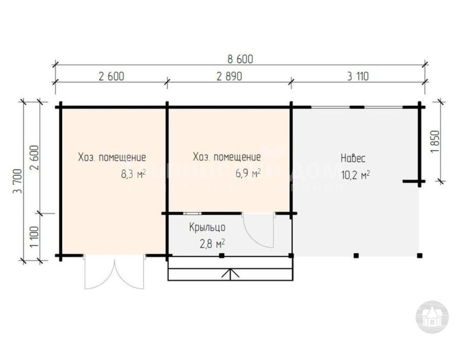 План хозблока на участке