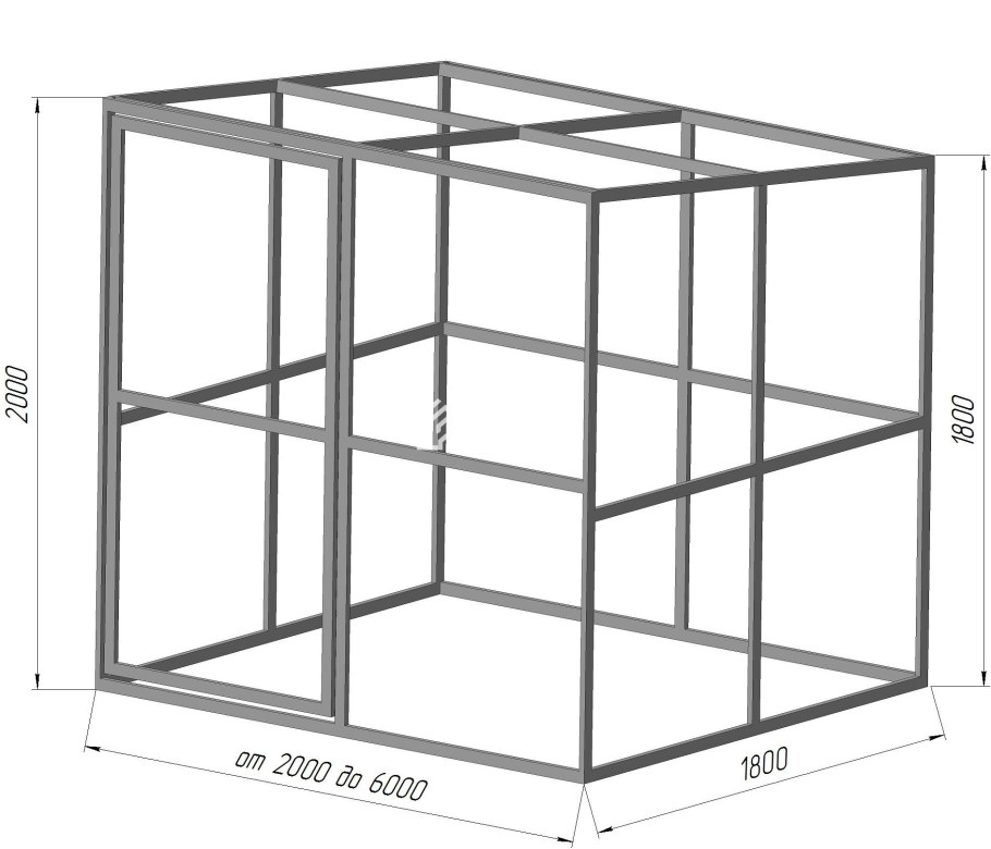 Сарай 3х4 из профильной трубы 40х40 односкатка