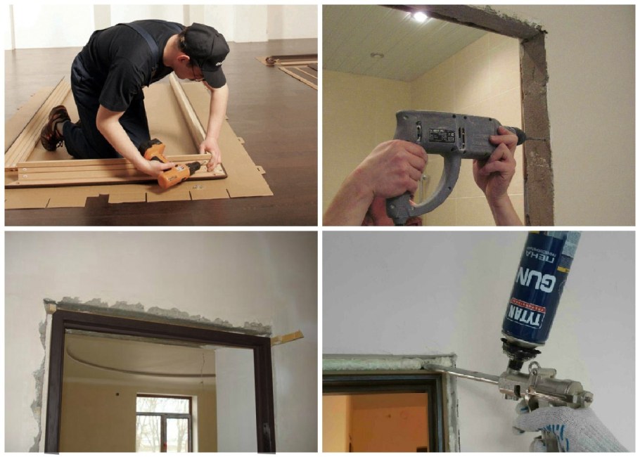 Монтаж дверной коробки межкомнатной