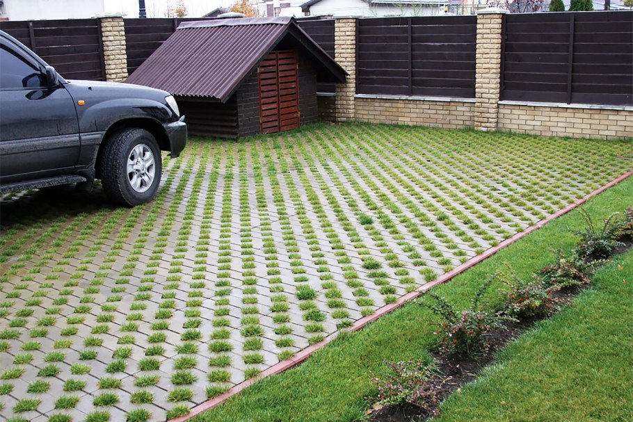 Экопарковка газонная бетонная