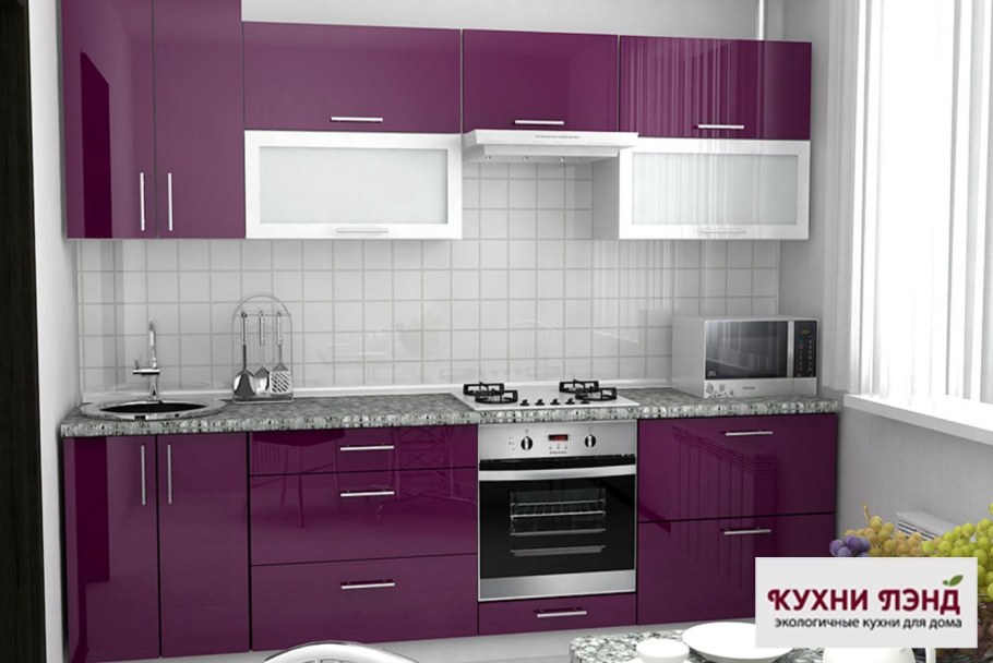 Кухня фиолетовый глянец