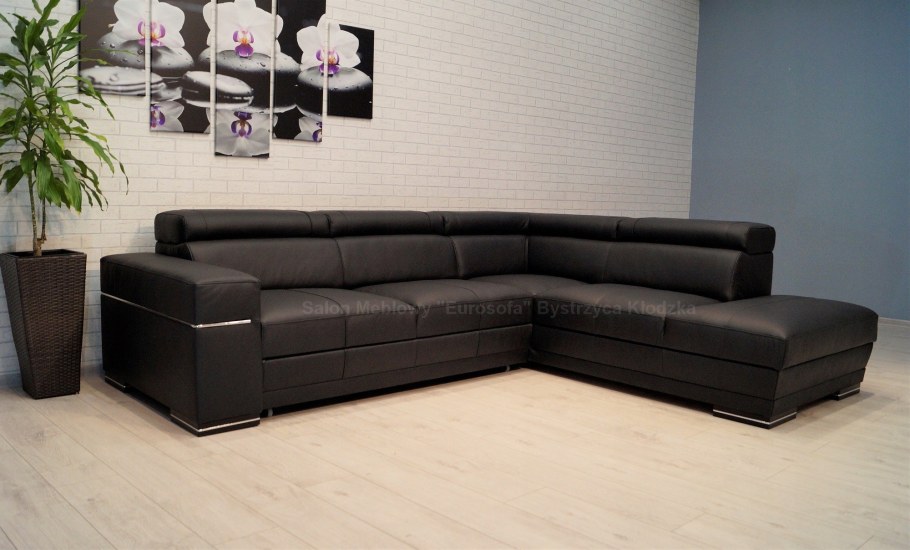 Большой кожаный угловой диван