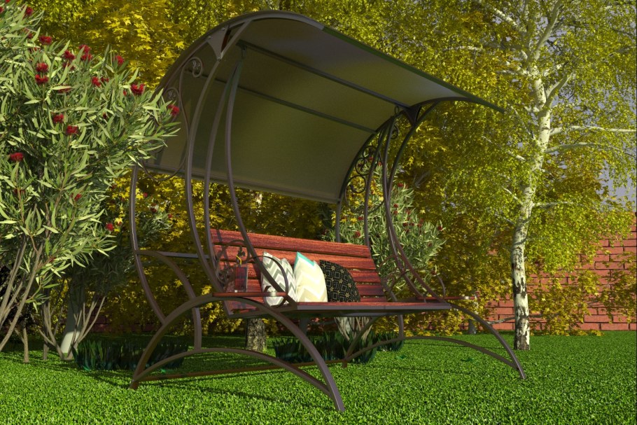 Навес над скамейкой