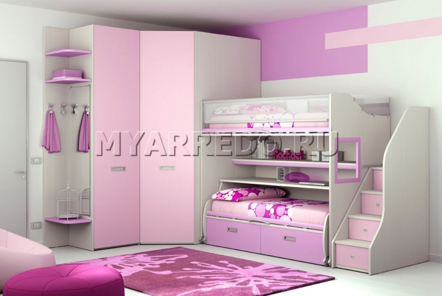 Мебель для спальни детской 2-х девочек