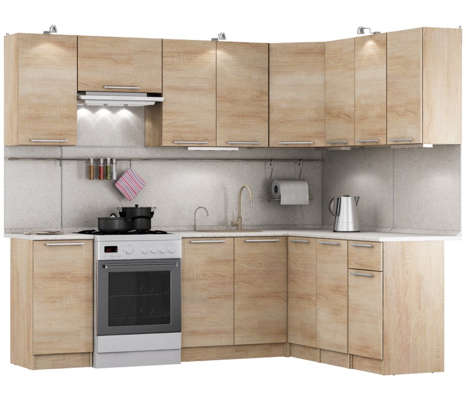 Кухонный гарнитур песочного цвета